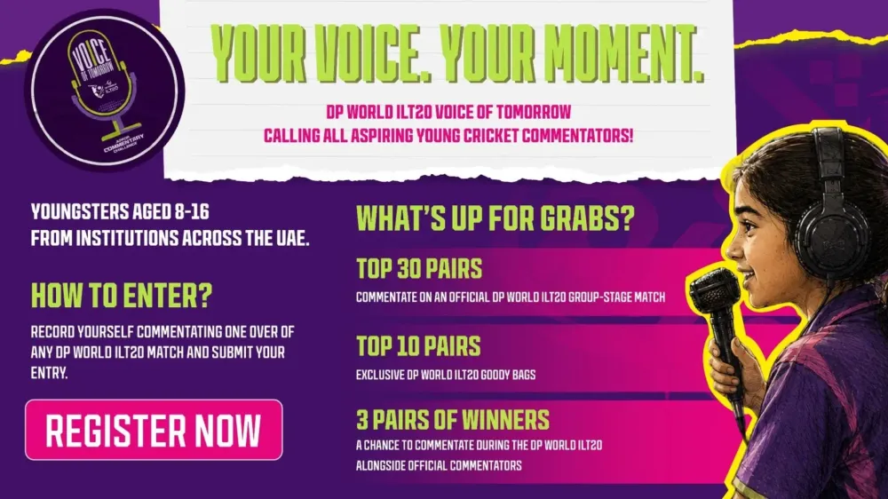 DP World ILT20 Launches ‘Voice of Tomorrow’ Junior Commentary Challenge